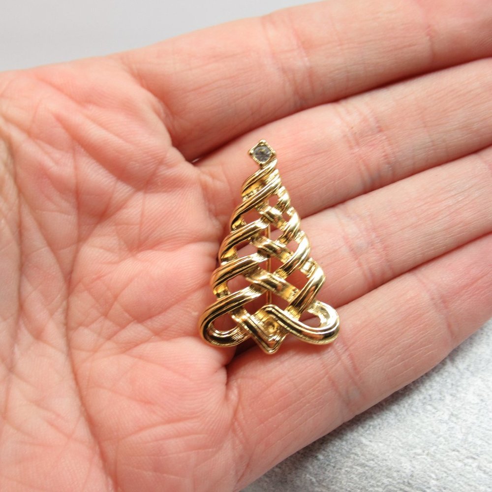 Avon Ribbon tree Brooch - Picture 9 of 10